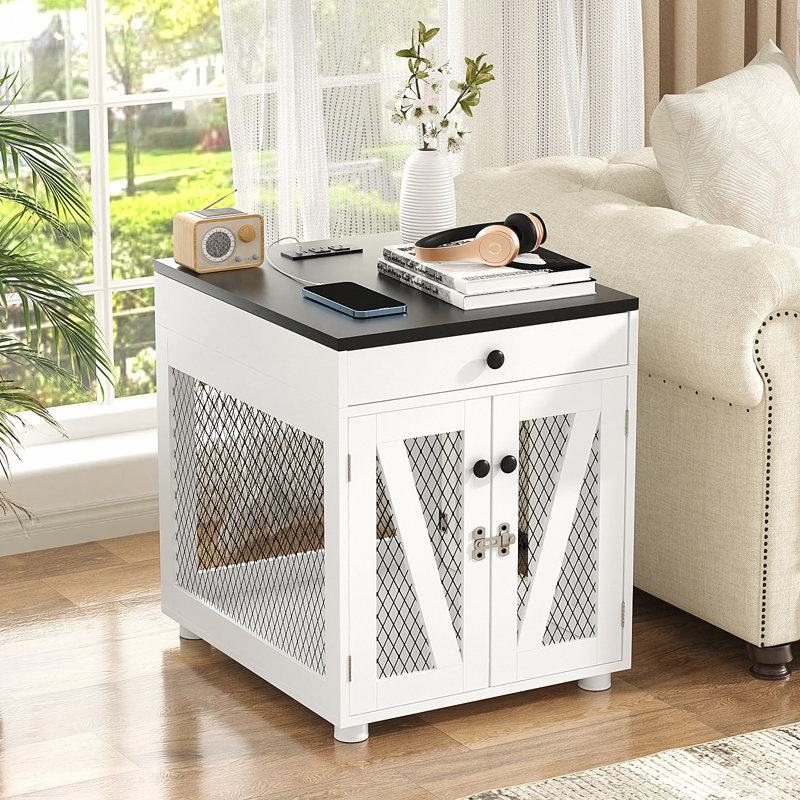 Farmhouse dog crate end table clearance